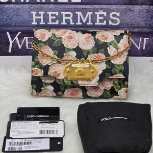 Dolce & Gabbana Floral Black and Gold Women's Bag